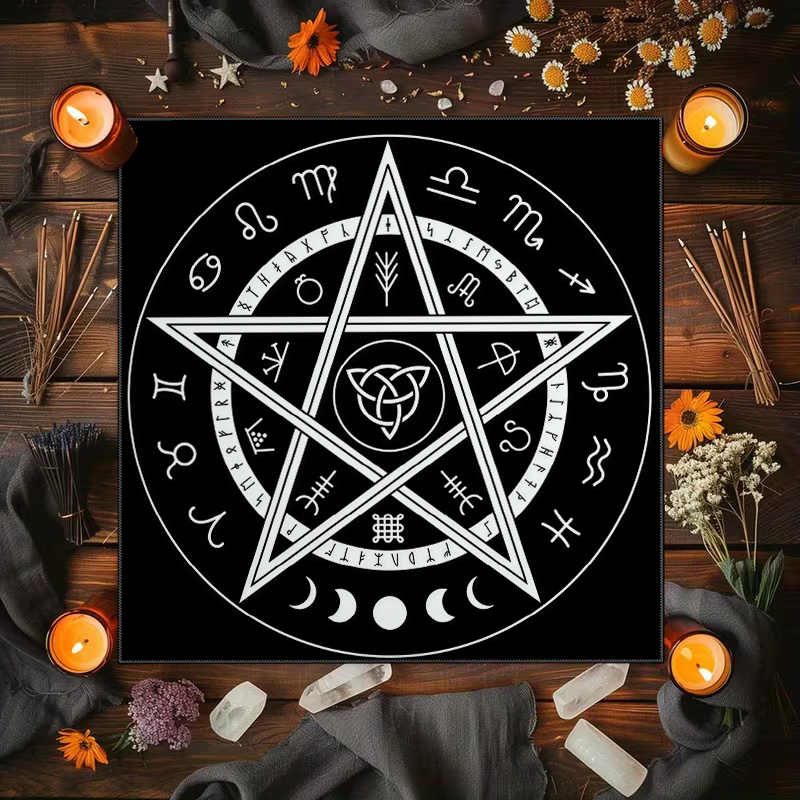 Zodiac Party Games - 1 mantel de tarot con pentagrama