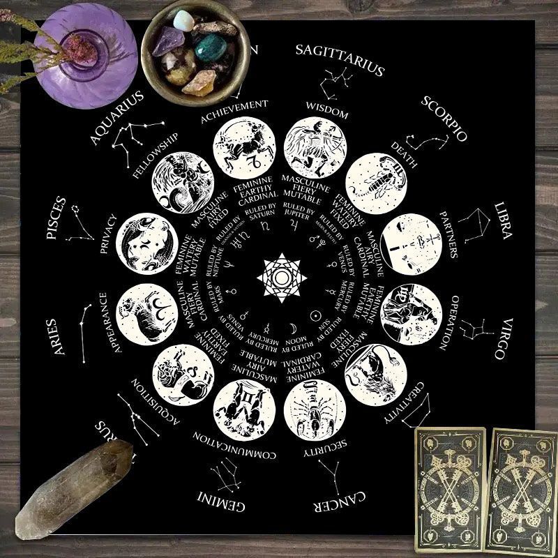 Mantel de Tarot con Patrón del - Zodiac Party Games reseña y precio