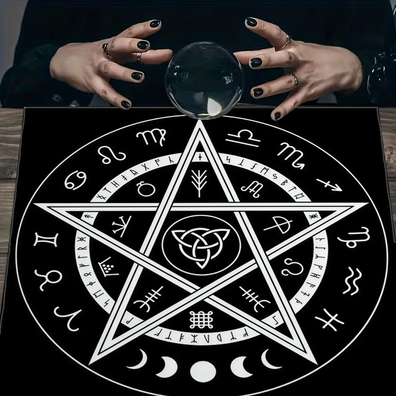 1 mantel de tarot con pentagra - Zodiac Party Games reseña y precio
